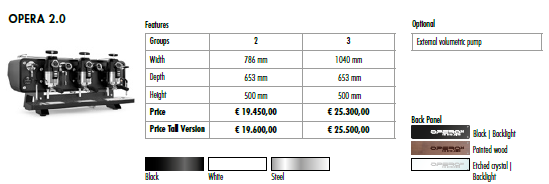 TO ORDER: KAVOMAT SANREMO OPERA